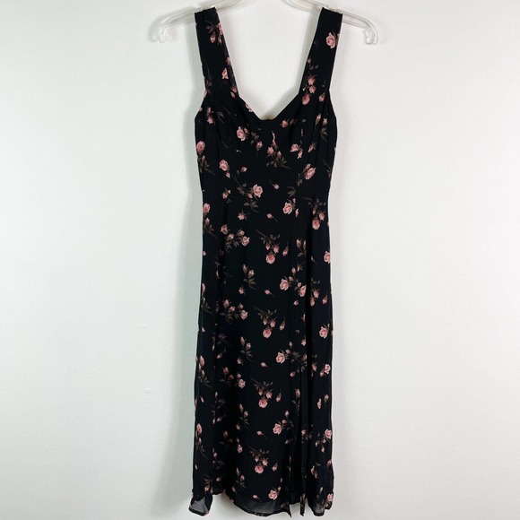 Reformation NWT Black Sleeveless Fulton Romy Floral Print Dress Size 2 - Picture 4 of 11